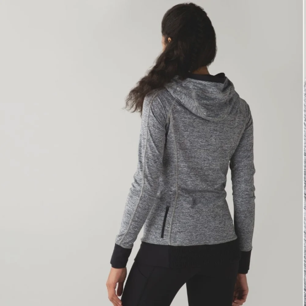 Lululemon Think Fast Hoodie Space Dye Camo Black Dark Slate / Black Size 4